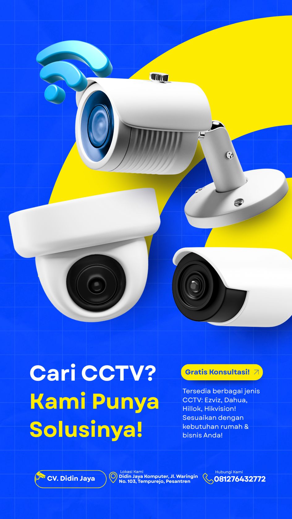 <p>CCTV membantu anda memantau rumah 24 jam tanpa henti. dengan sistem yang mudah digunakan anda tetap tenang meskipun sedang jauh dari rumah.&nbsp;</p>
